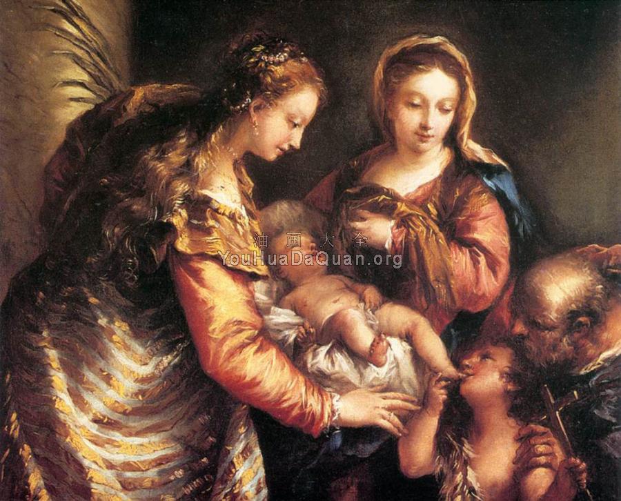 Holy Family with St John the Baptist and St Catherine - 乔瓦尼·安东尼奥·格拉蒂